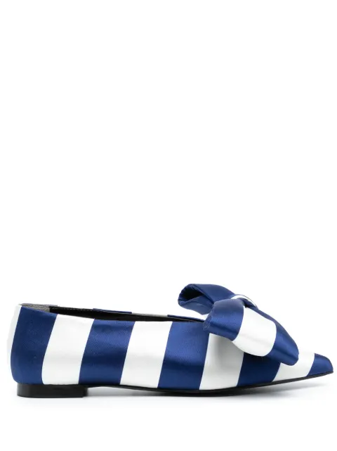 Kimhekim Monroe striped ballerina shoes Blue PS24FT04NV