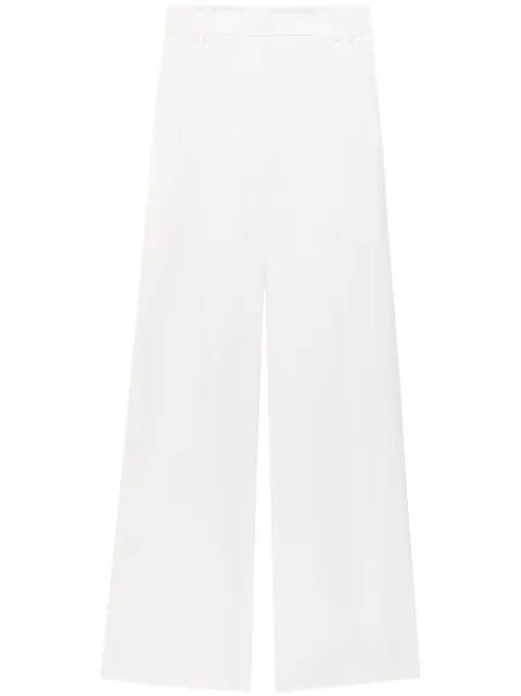 Another Tomorrow wide-leg pleated linen trousers White A224PT022LI
