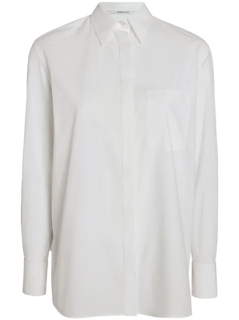 Another Tomorrow organic-cotton long-sleeve shirt White A019BL003CO