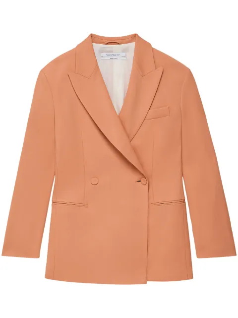 Another Tomorrow double-breasted peak-lapel blazer Orange A124JK026VI