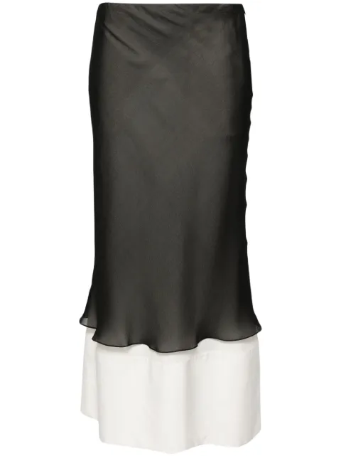 QUIRA Double flared miniskirt Black S4QQ221GO