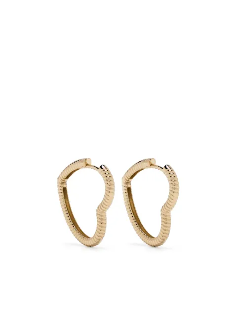 Yvonne Léon 9kt yellow gold Coeur Heart hoop earrings Gold PCREOLCOEURRAYUROJ