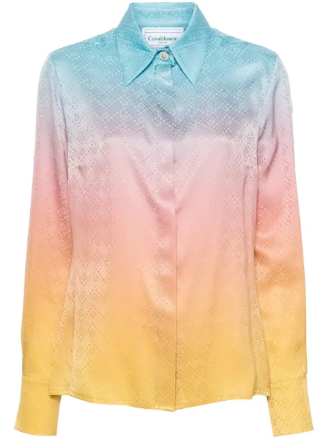 Casablanca Pastel Gradient silk shirt Blue WPS24SH089