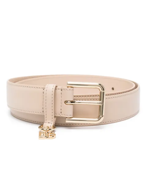 Dolce & Gabbana logo-charm leather belt Neutrals BE1635AW576