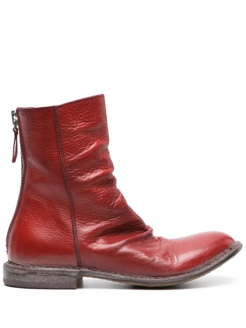 Moma distressed leather ankle boots Red 30401CARL