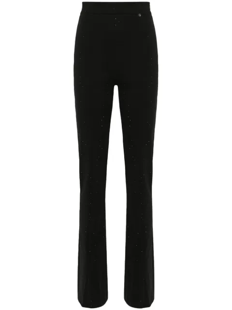 NISSA rhinestone-embellished slim-fit trousers Black PS15134