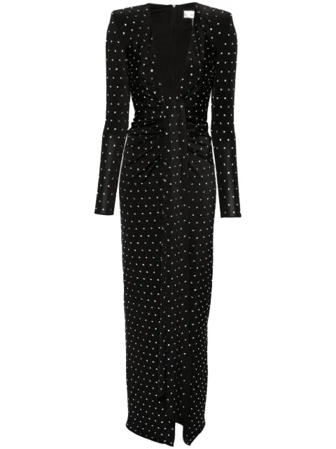 NISSA crystal-embellished maxi dress Black RS14565BLACK