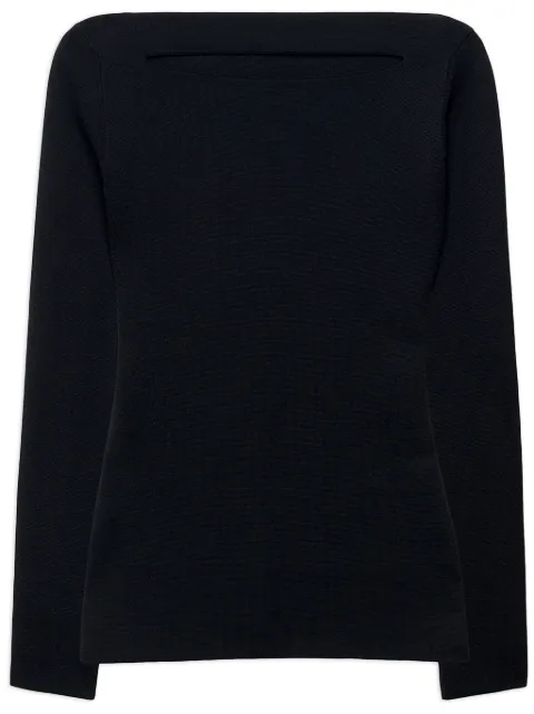 Another Tomorrow cut-out knitted top Black A124KT113VI