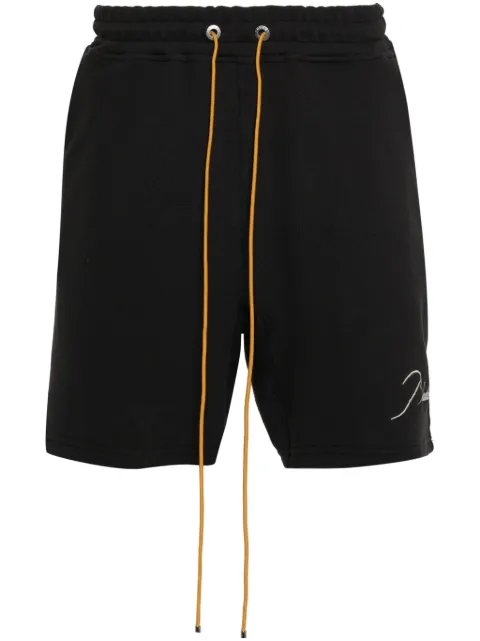 RHUDE logo-embroidered piqué shorts Black RHPS24SH14320372