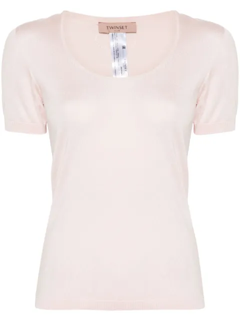 TWINSET knitted silk top Pink 241TP3471