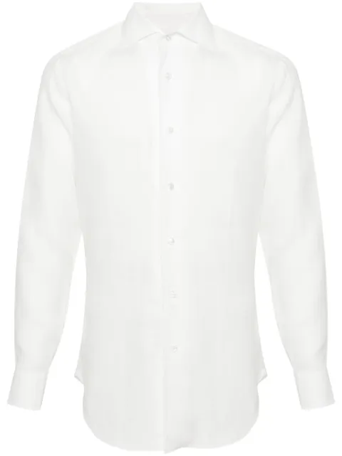 Brioni classic-collar linen shirt Neutrals RCH60LP7E70