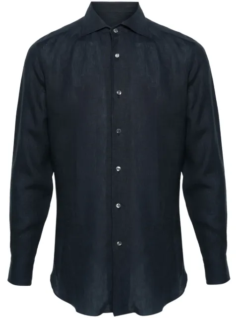 Brioni classic-collar linen shirt Blue RCH60LP7E70