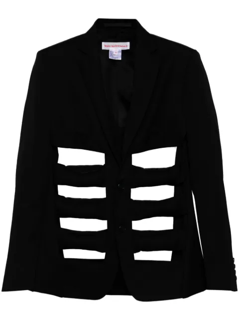 Walter Van Beirendonck cut-out wool blazer Black 1006