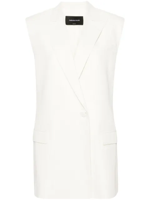 Fabiana Filippi single-breasted linen-blend gilet White GCD264F164D6300000