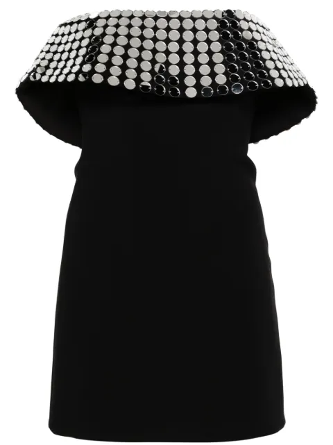 NISSA mirror-embellished bodycon minidress Black RS14542BLACK