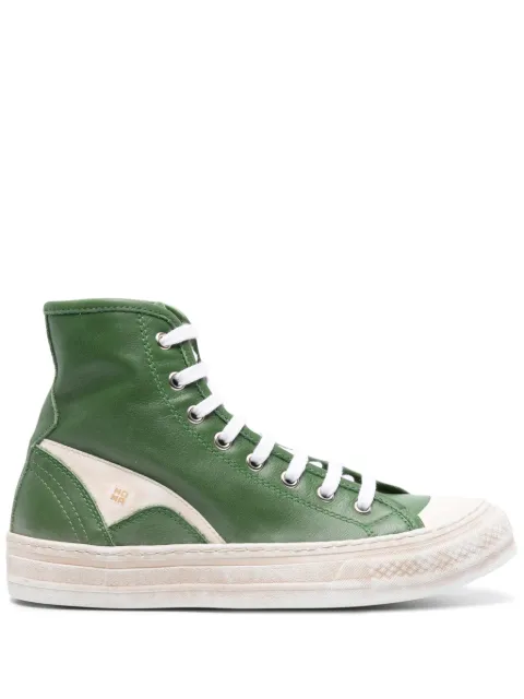 Moma panelled leather high-top sneakers Green 29402BGP