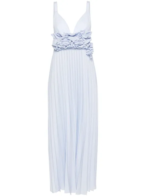 P.A.R.O.S.H. floral-appliqué pleated gown Blue D725310PALMER24