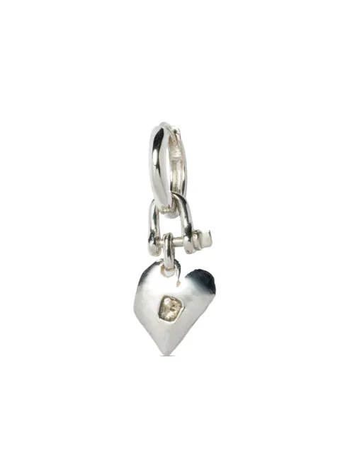 Parts of Four Jazz's Solid Heart sterling silver and diamond drop earring Silver Z23351PAFCDIA
