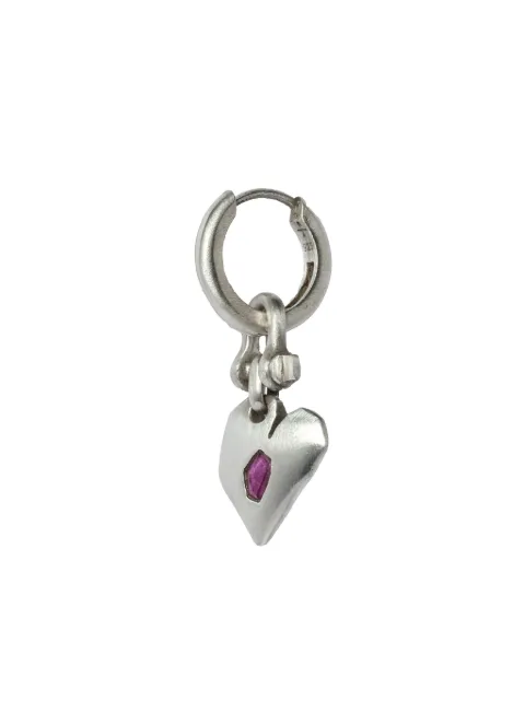 Parts of Four Jazz's Solid Heart sterling silver and ruby drop earring Silver Z23352MARUB