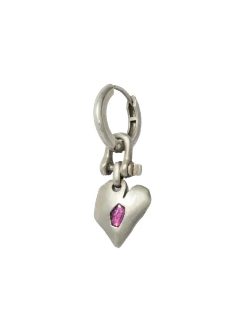 Parts of Four Jazz's Solid Heart sterling silver and ruby drop earring Silver Z23352DARUB