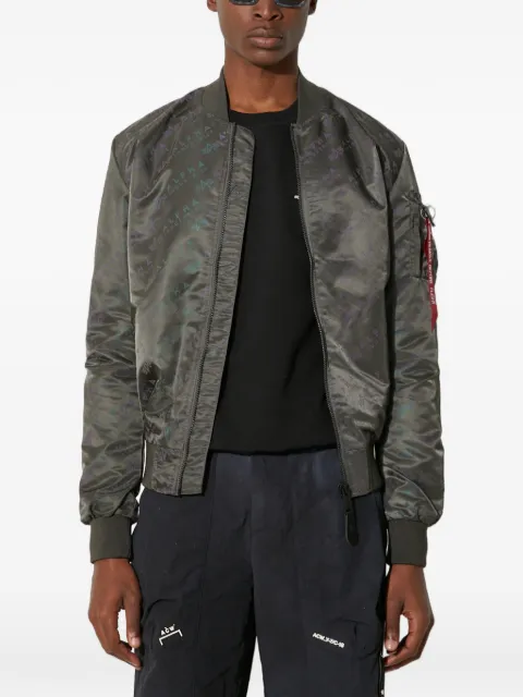 Alpha Industries logo-print zip jacket Grey 106109