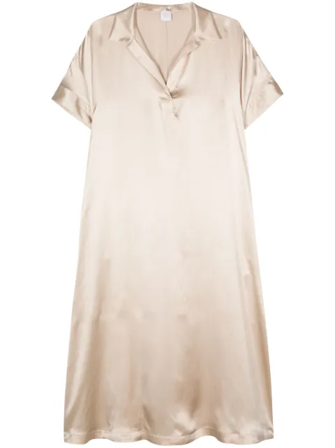 Eleventy satin silk midi dress Neutrals I80ABII10TSE0I001