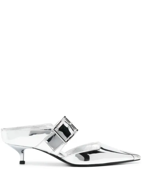 Alexander McQueen Punk 40mm mirrored mules Silver 780794W4WG1