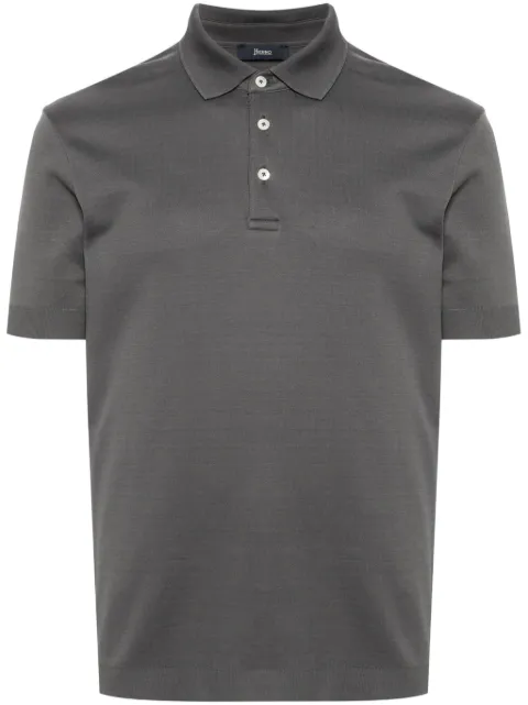 Herno button-up cotton polo shirt Grey JPL00125U52059
