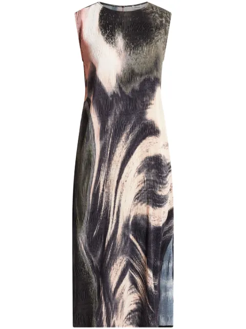 SIMKHAI Evana watercolour-effect midi dress Black 1241181SW