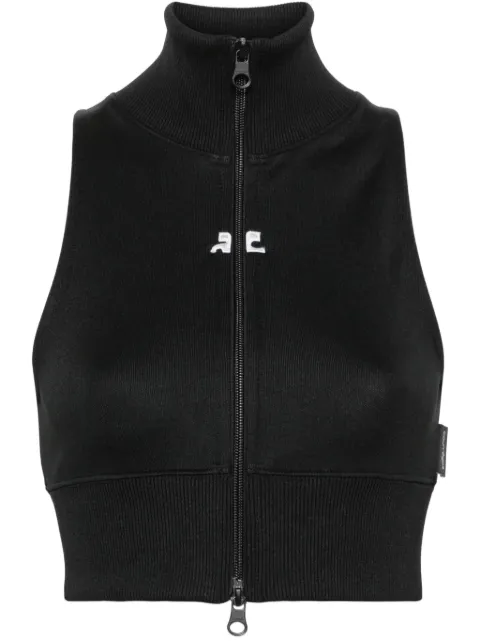 Courrèges zip-up cropped vest Black 124JVE072JS0091