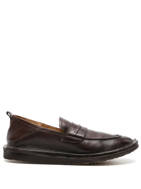 Moma grained-leather penny loafers Brown 18402EARL