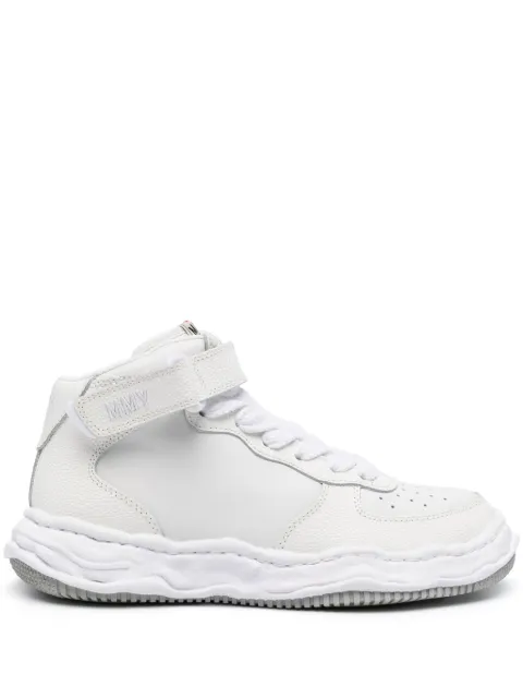 Maison MIHARA YASUHIRO logo-embroidered leather sneakers White A11FW711