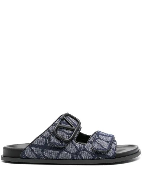 Valentino Garavani VLogo Signature denim sandals Blue YS0G80QMR