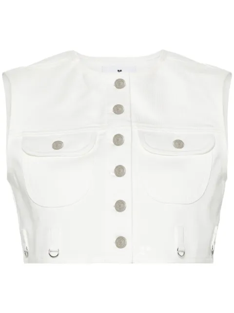 Courrèges cropped denim vest White 124DBL153DE0022