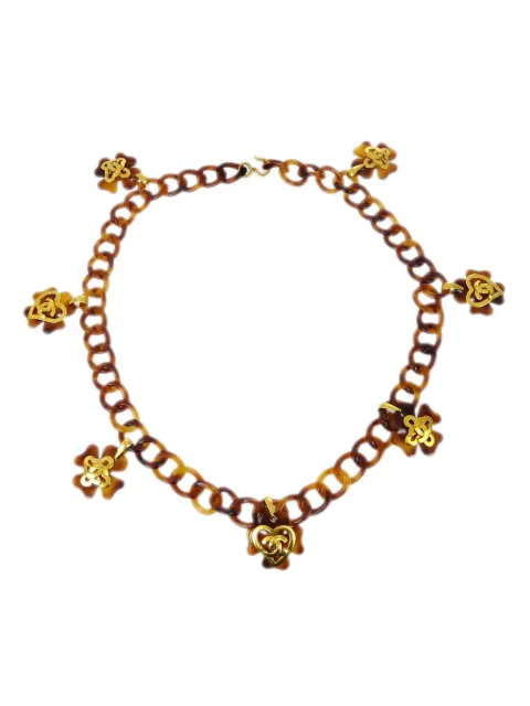 CHANEL Pre-Owned 1995 Clover chain belt Brown BE95P