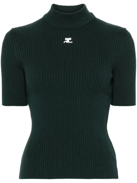 Courrèges Reedition rib-knit sweater Green PERMPU026FI0001
