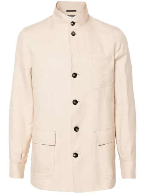 Zegna linen-blend shirt jacket Brown 776C53A71DHZQ0