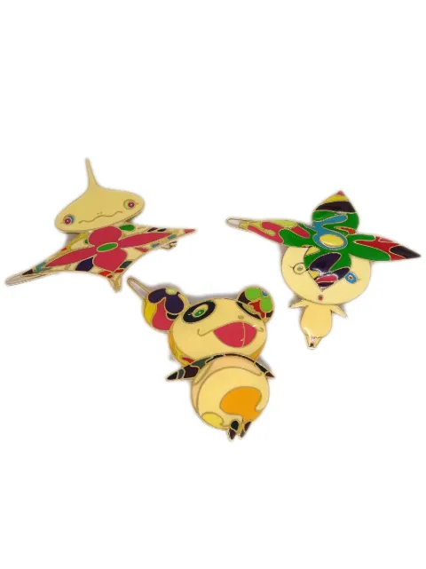 Louis Vuitton Pre-Owned x Takashi Murakami 1990-2000s Onion Head Flower Boy barrettes Gold M92595