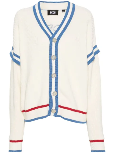 GCDS logo-patch cotton cardigan White A1CU1804KB1