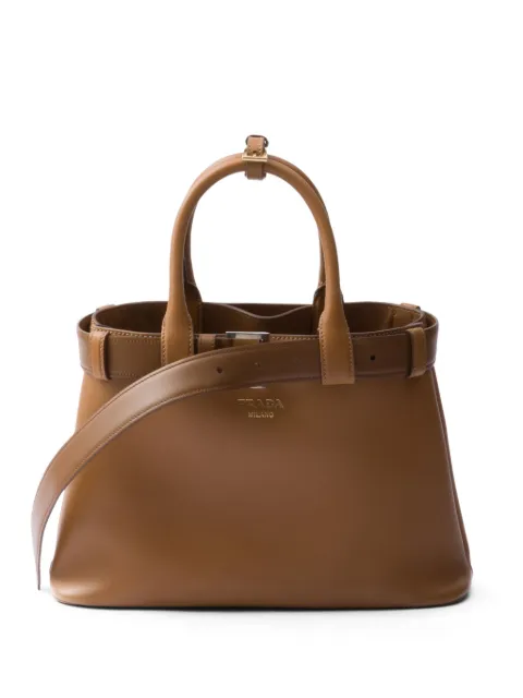 Prada buckle small leather handbag with belt Brown 1BA434VOBO2CY9