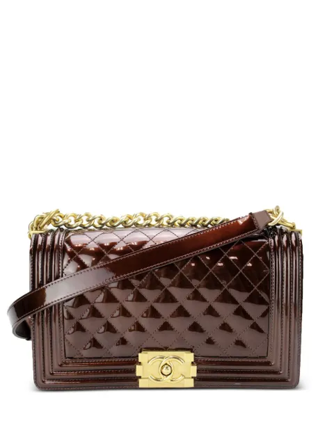 CHANEL Pre-Owned 2017 large Boy Chanel shoulder bag Brown CHANELBRONZEBOYBAG