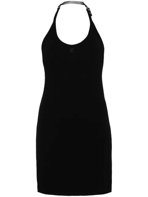 Courrèges Holistic Buckle 90's logo-patch minidress Black 124JRO332JS0121