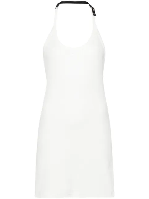 Courrèges Holistic Buckle 90's logo-patch minidress White 124JRO332JS0121