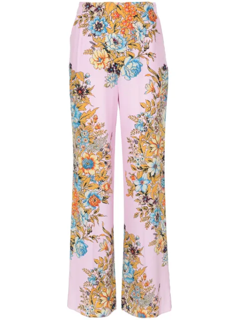ETRO floral-print straight-leg trousers Pink WREA0014AK021