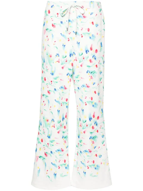 Marni floral-print cotton track pants White PAJE0071PXUSS011