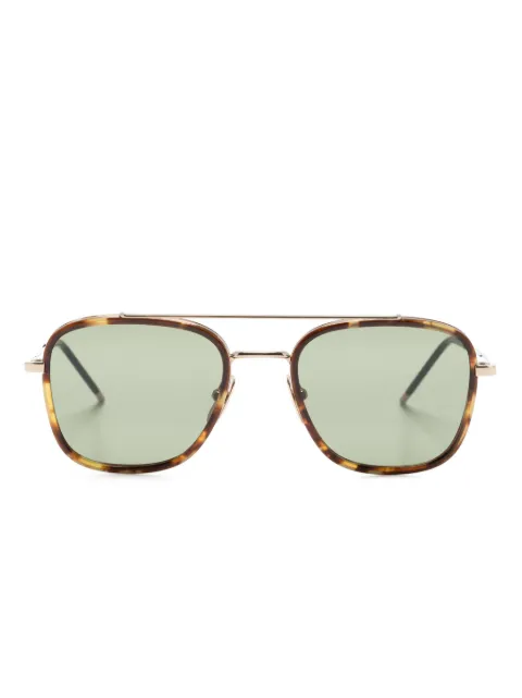Thom Browne Eyewear tortoiseshell-detailed pilot-frame sunglasses Brown UES800AG0003