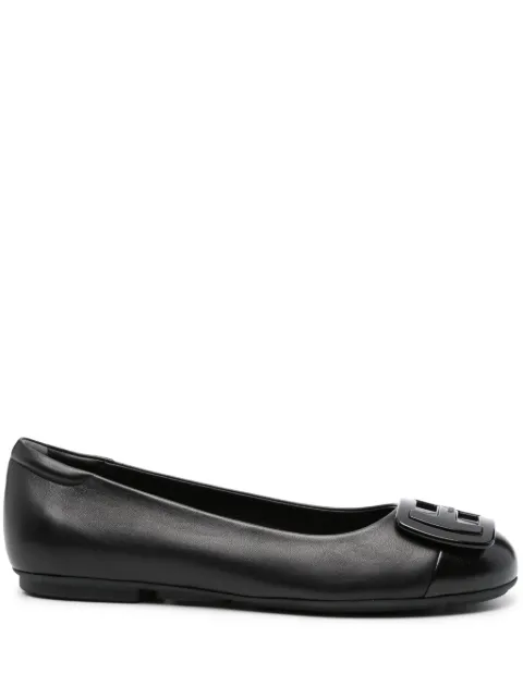 Hogan logo-plaque ballerina shoes Black HXW6610FH80R3M