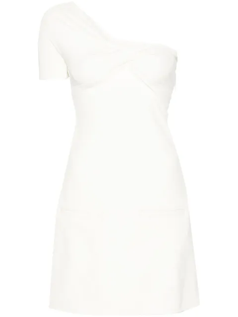 Courrèges one-shoulder twist crepe minidress White 124CRO349VI0046