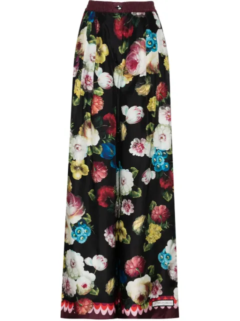 Dolce & Gabbana floral wide-leg trousers Black FTC3VTHI1RE