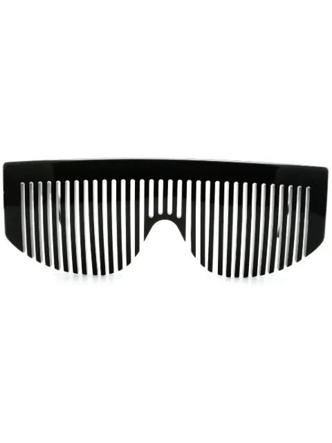 CHANEL Pre-Owned 1993 comb-detail sunglasses Black CHANELBLACKLINEDSUNGLASSES